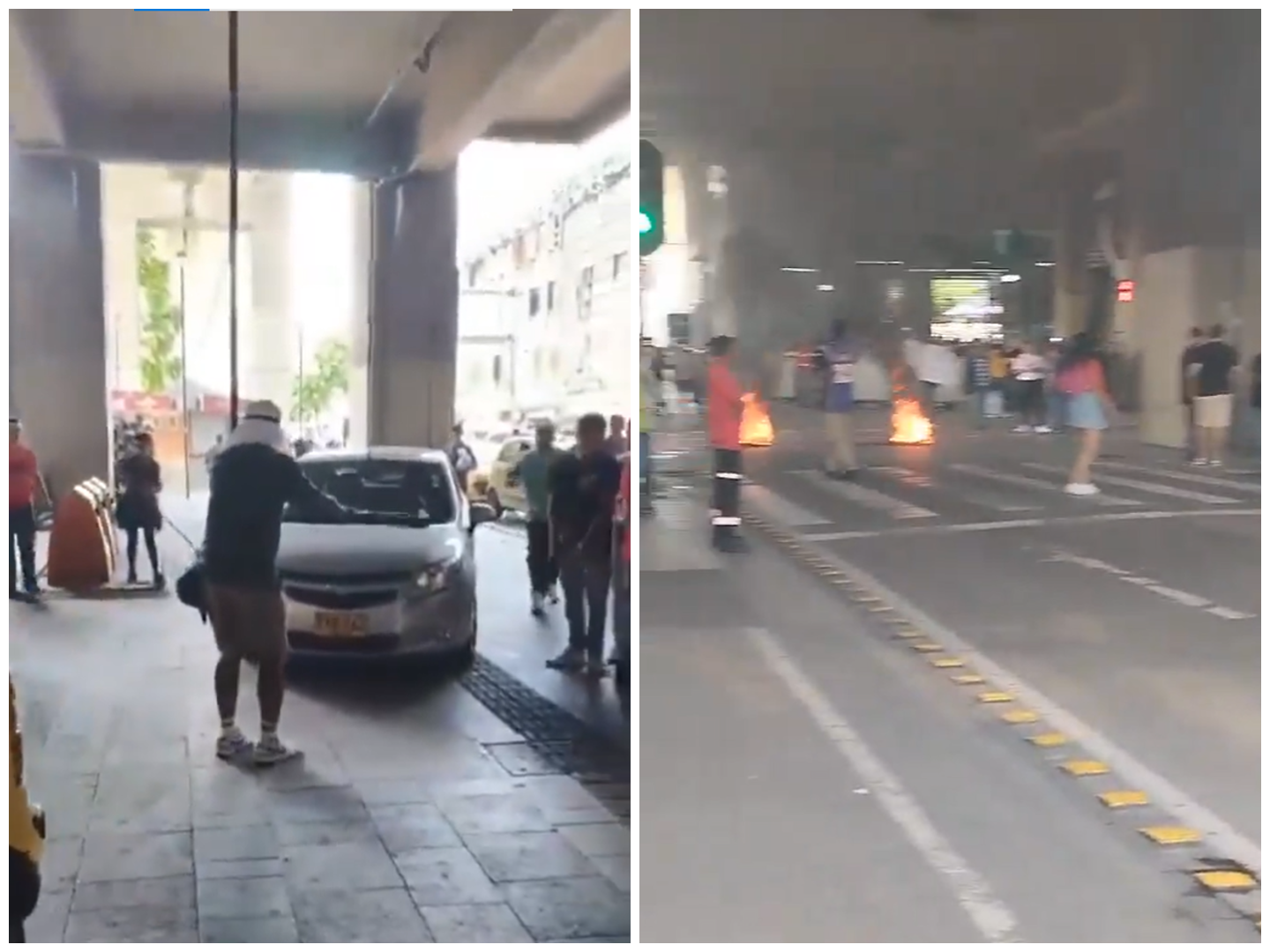 Hubo disturbios en medio de marchas, en estación San Antonio del Metro de Medellín