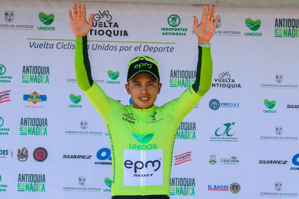 Diego Ochoa, ganador de la primera etapa de la Vuelta a Antioquia