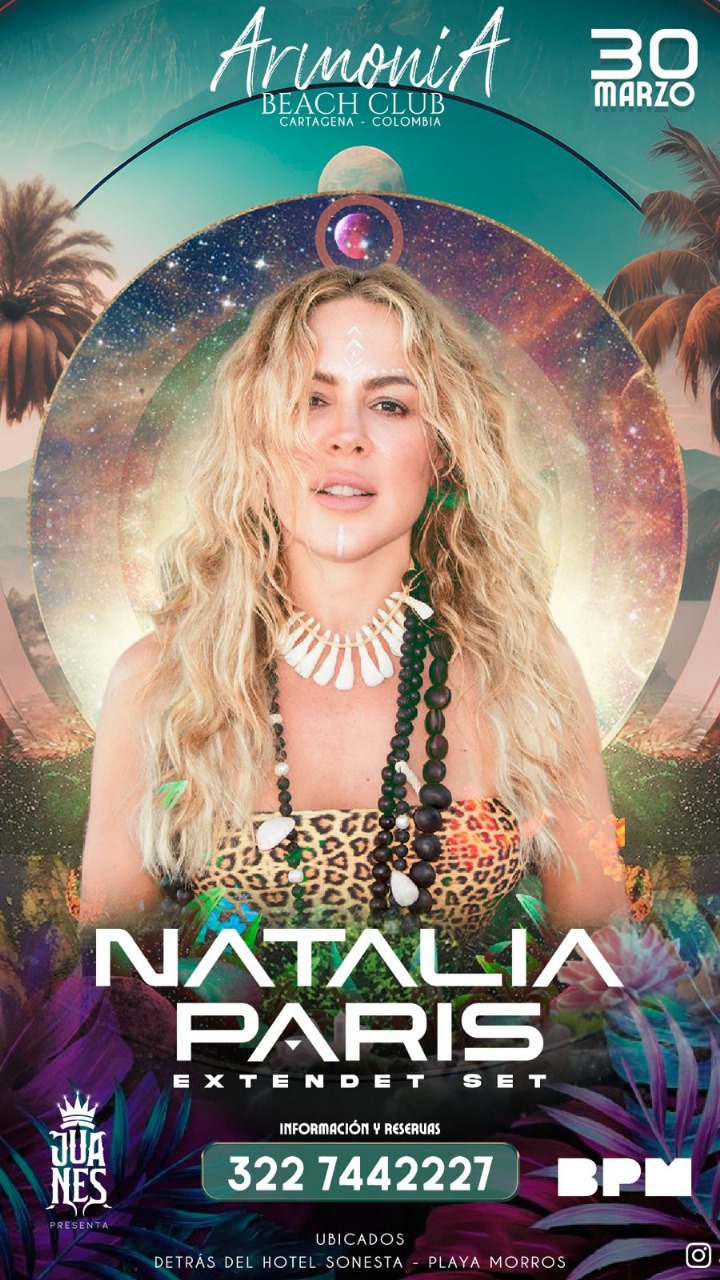 Natalia París inicia gira como Dj en Cartagena y asegura: “hago música sanadora”