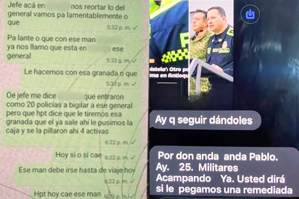 Algunos chats recopilados por las autoridades ponen en evidencia los planes para atentar en contra del general Carlos Fernando Triana, director de la Policía Nacional.
