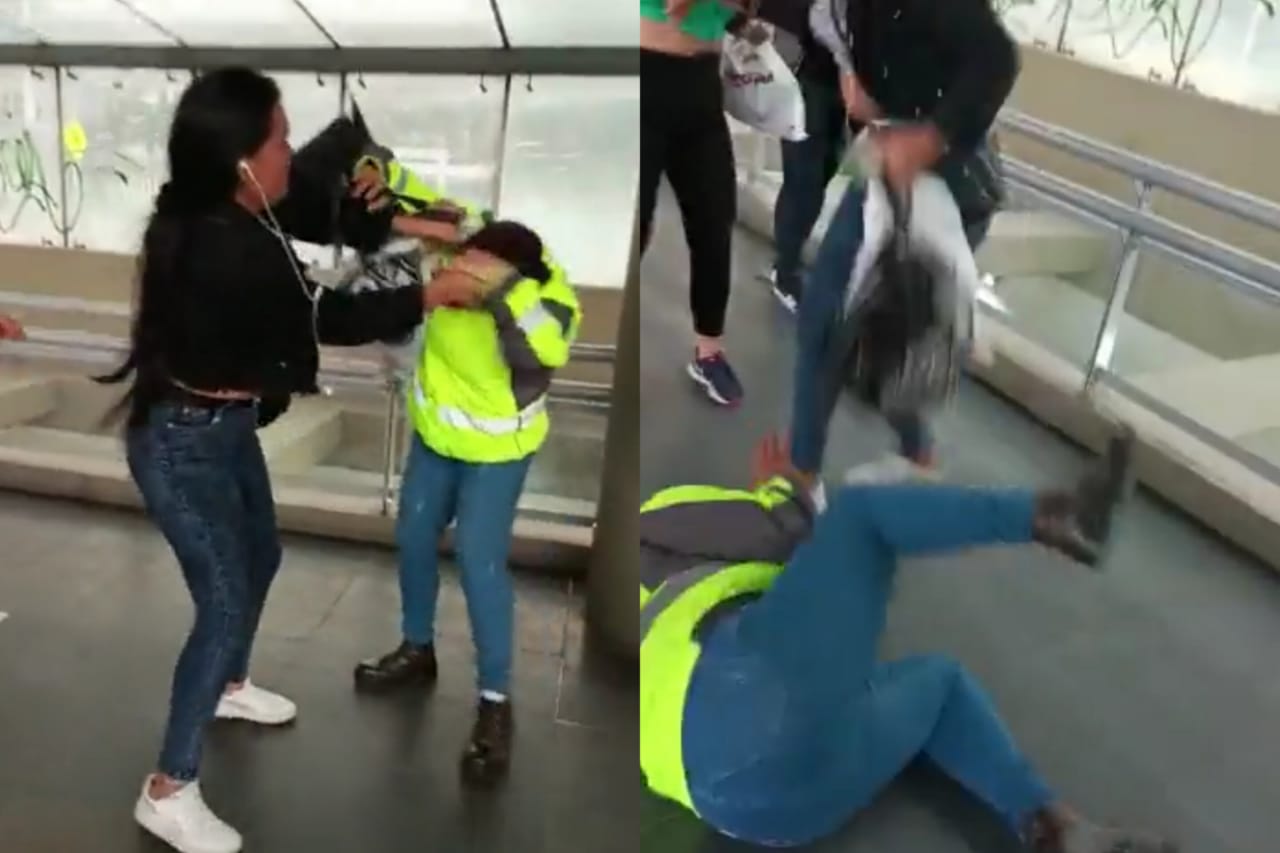 En video: mujer golpeó a funcionaria de Transmilenio en el portal El Dorado