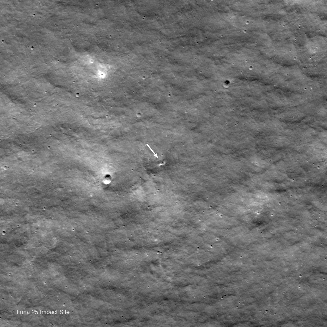 Durante el descenso a la superficie, la nave espacial rusa Luna 25 experimentó una anomalía que provocó que impactara contra el borde suroeste del cráter Pontécoulant G.