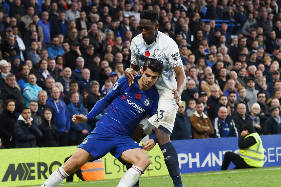 Yerry Mina, el mejor jugador en partido entre Everton y Chelsea