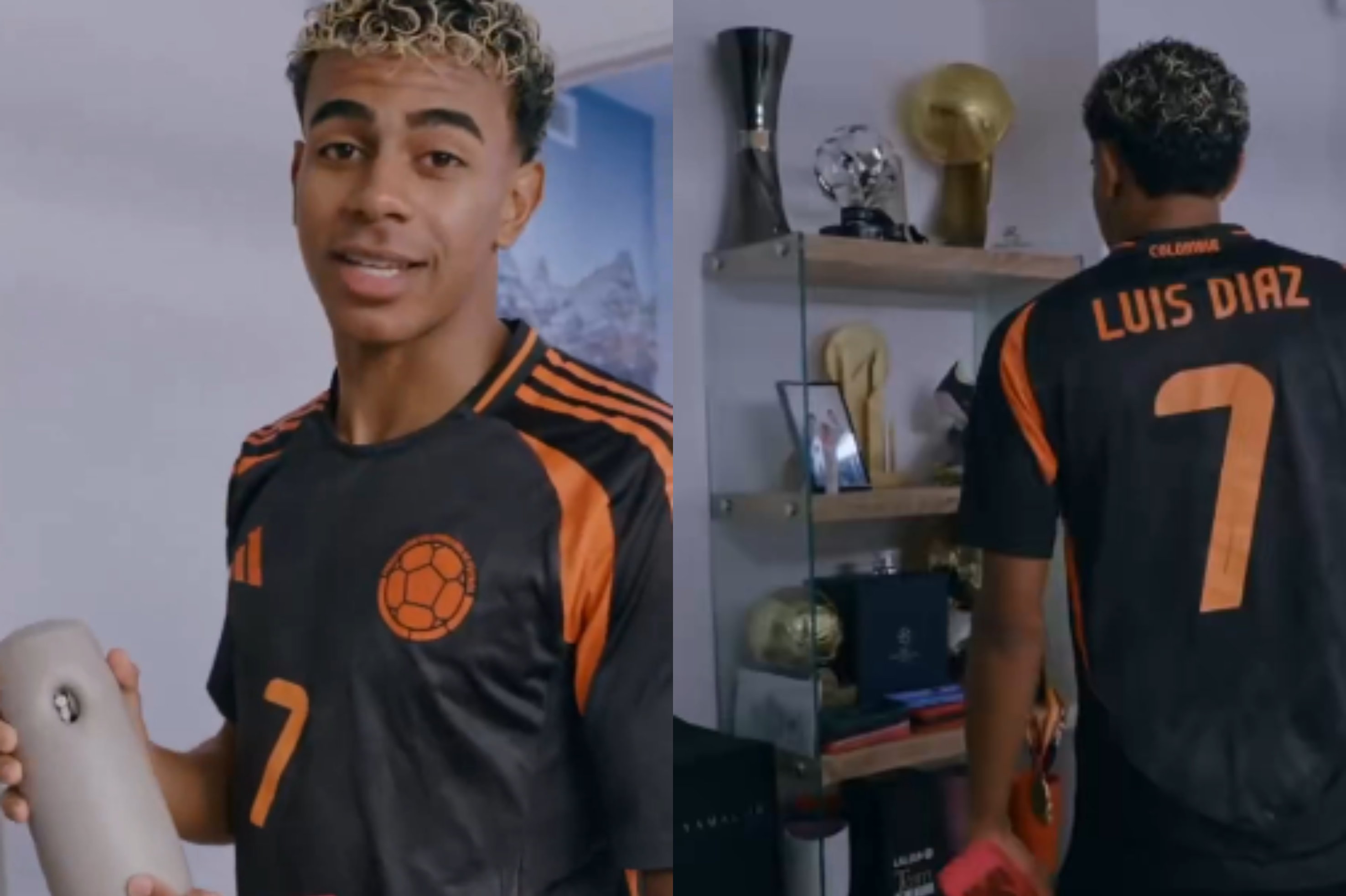 Lamine Yamal abrió canal de YouTube y en el primer video salió con camiseta de Luis Díaz