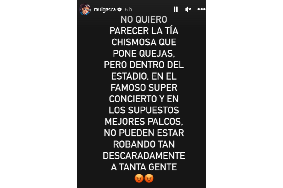 Historia de Instagram de Raúl Gasca después del robo durante la Feria de Cali.