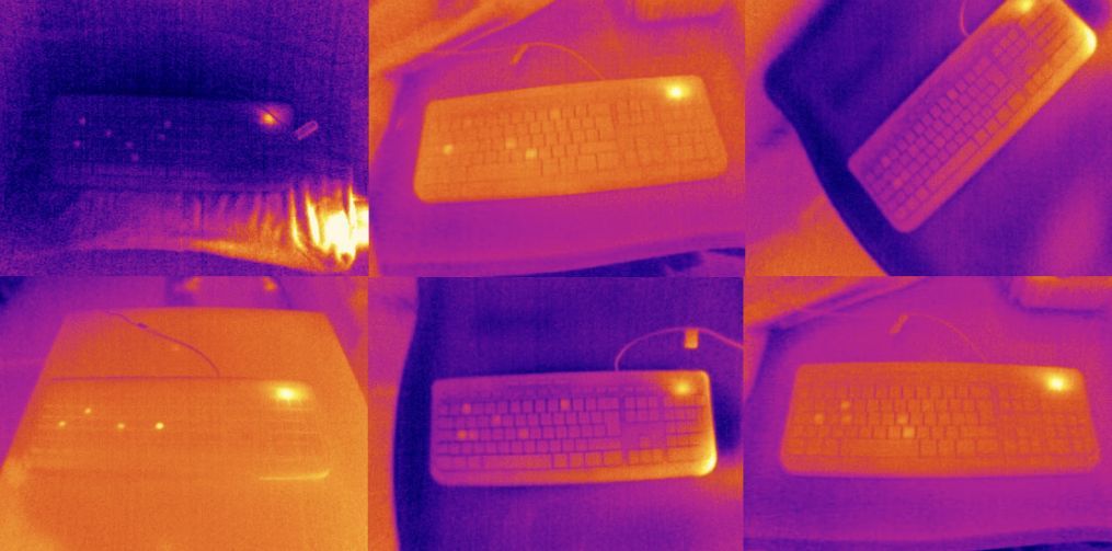 El rastro en teclado se ve como pequeños puntos que resaltan entre las teclas.