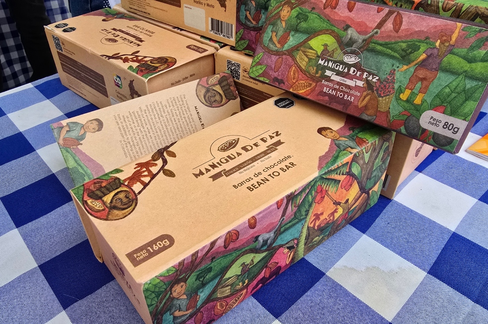 También comercializaron chocolates elaborados con cacao fino de aroma proveniente de Coomuntu, en Tumaco.