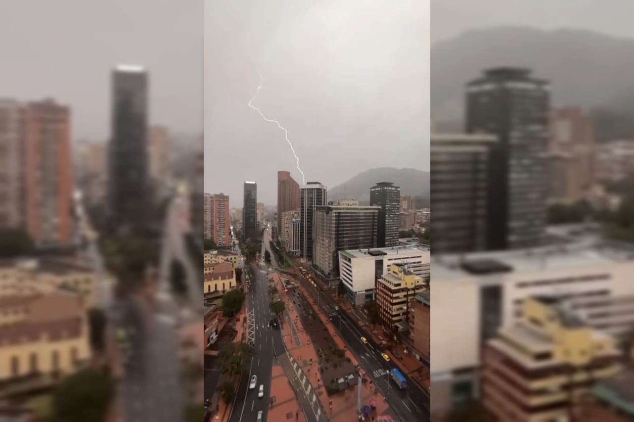 Video: así fue la caída de un rayo durante las lluvias de este lunes en Bogotá