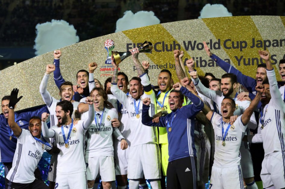Los jugadores del Real Madrid celebran el título del Mundial de Clubes. Foto: EFE