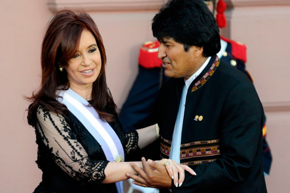 Evo Morales junto a Cristina Kirchner