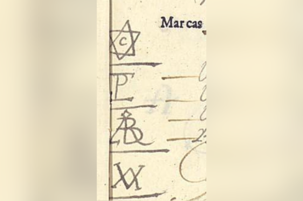 Marcas realizadas en los frangotes para distinguirlos. Registro de partida del navío Sol de la Divina Gracia, 1706.