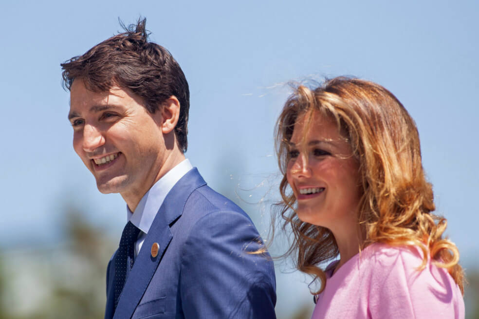 Sophie Trudeau en compañía de su esposo, el primer ministro de Canadá, Justin Trudeau.  / AFP