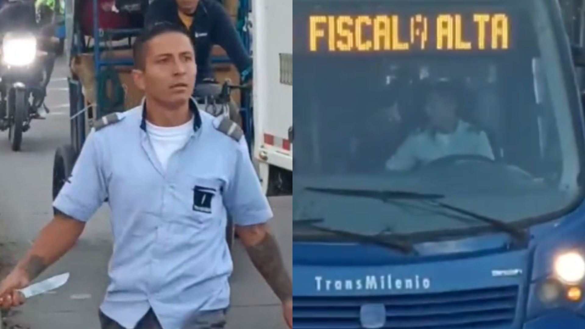 Conductor del SITP fue grabado amenazando con arma blanca a motociclistas