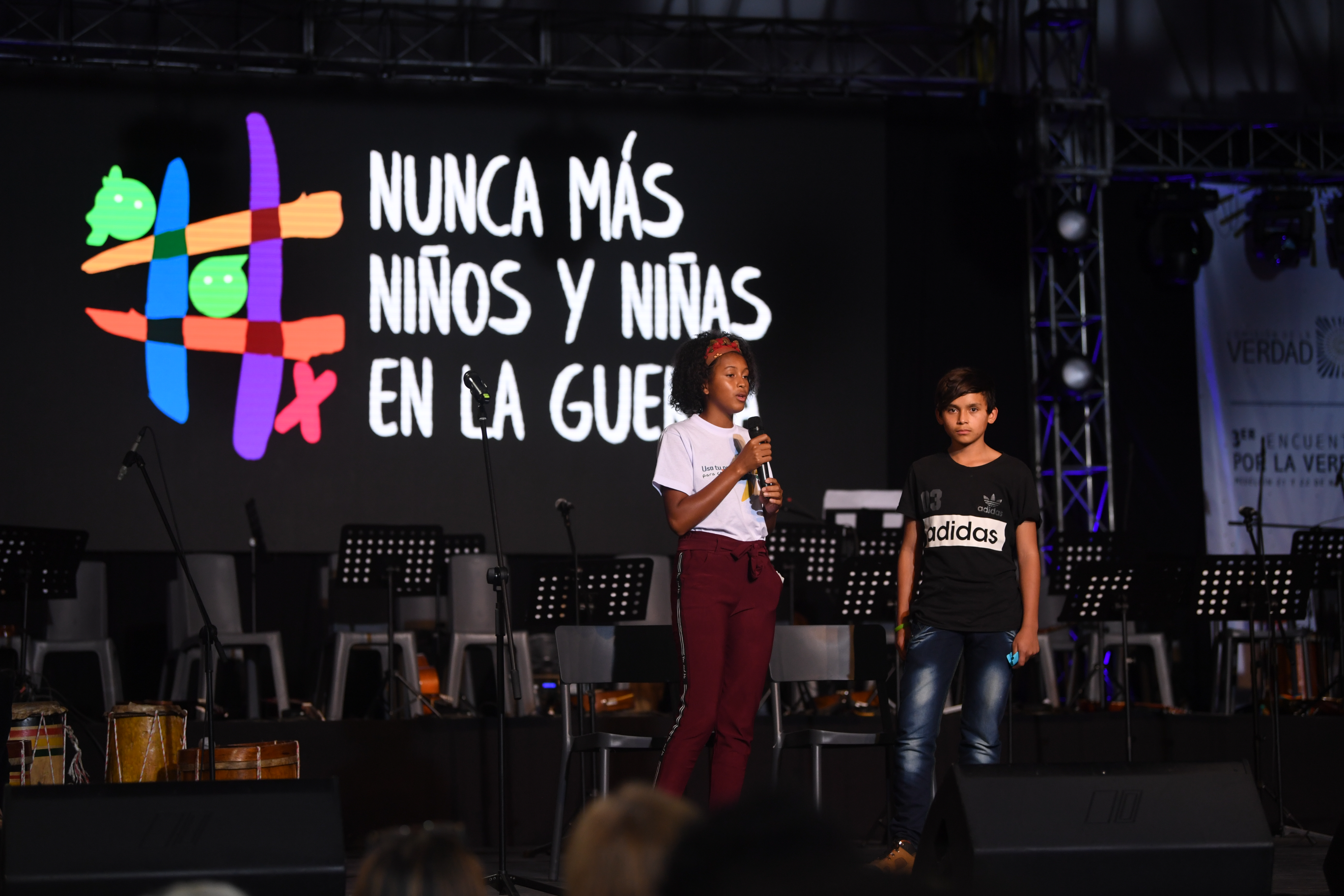 Durante el encuentro por la verdad, Nunca Más Niños y niñas en la guerra realizado por la Comisión de la Verdad