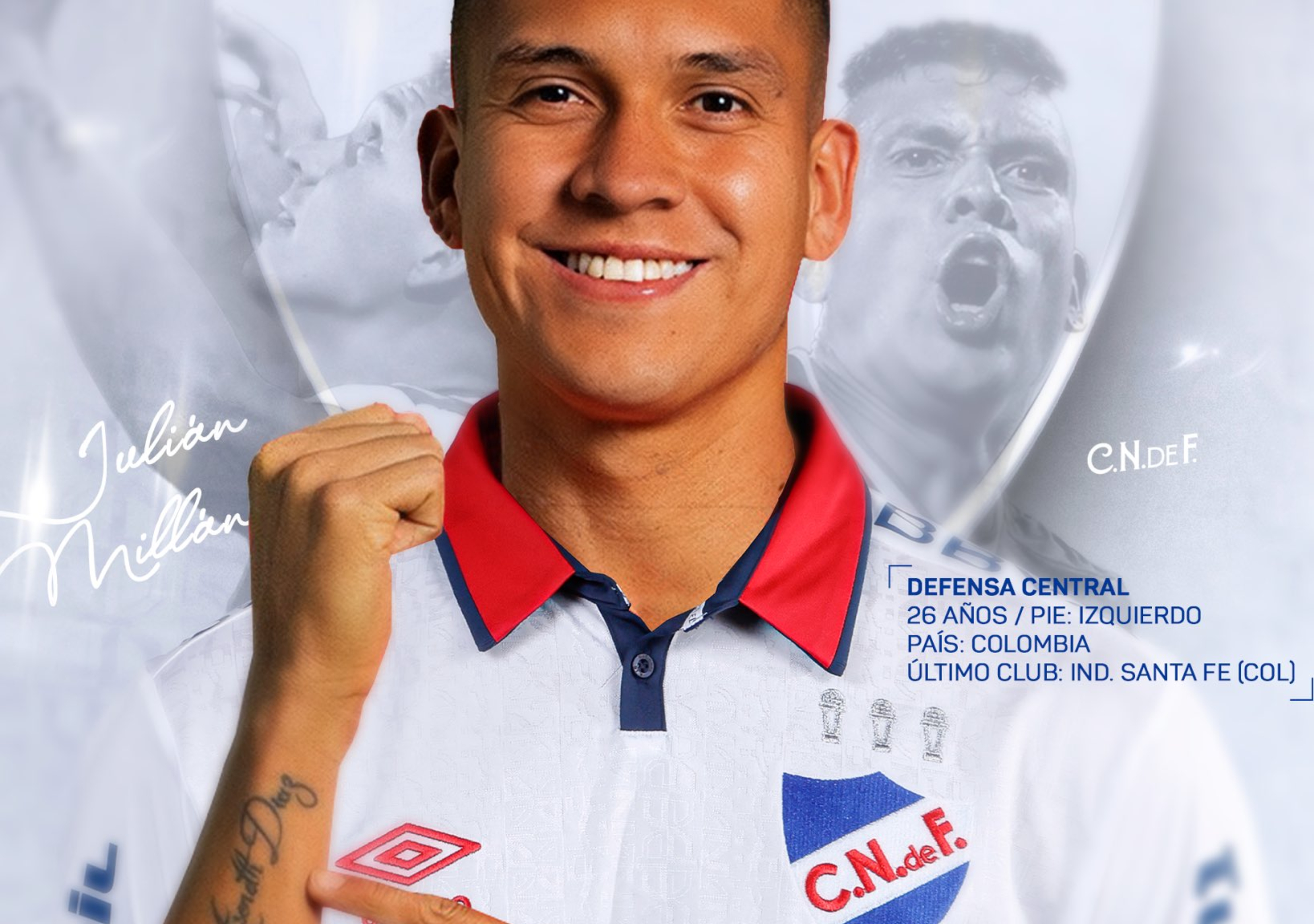 Ya es oficial: Nacional de Uruguay ficha al defensa colombiano Julián Millán