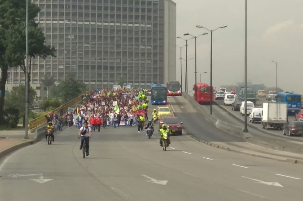 Así avanza la jornada de movilización por la educación en Bogotá