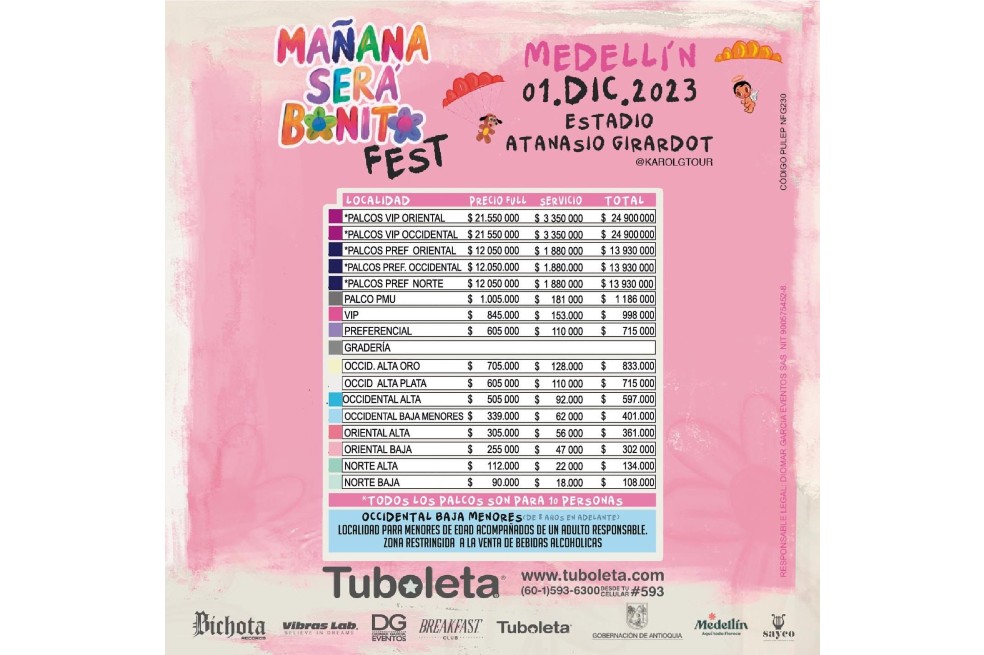 Precios y localidades para el concierto de Karol G.