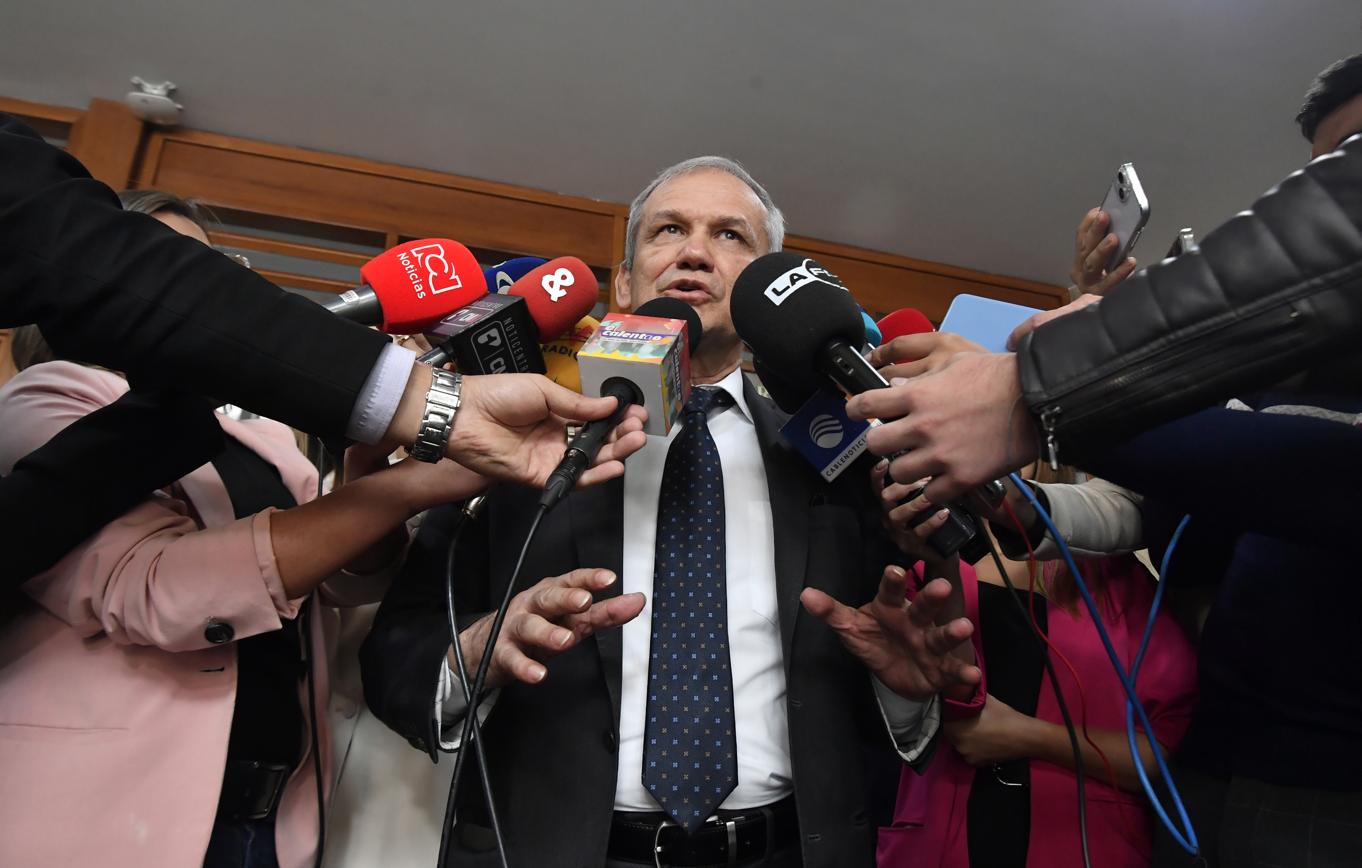 Director de la Dirección Nacional de Inteligencia (DNI), a su salida de la reunión con el presidente de la Corte Suprema de Justicia.