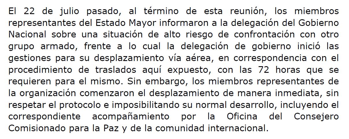 Esto dice la respuesta del Consejero Comisionado de Paz, Otty Patiño.