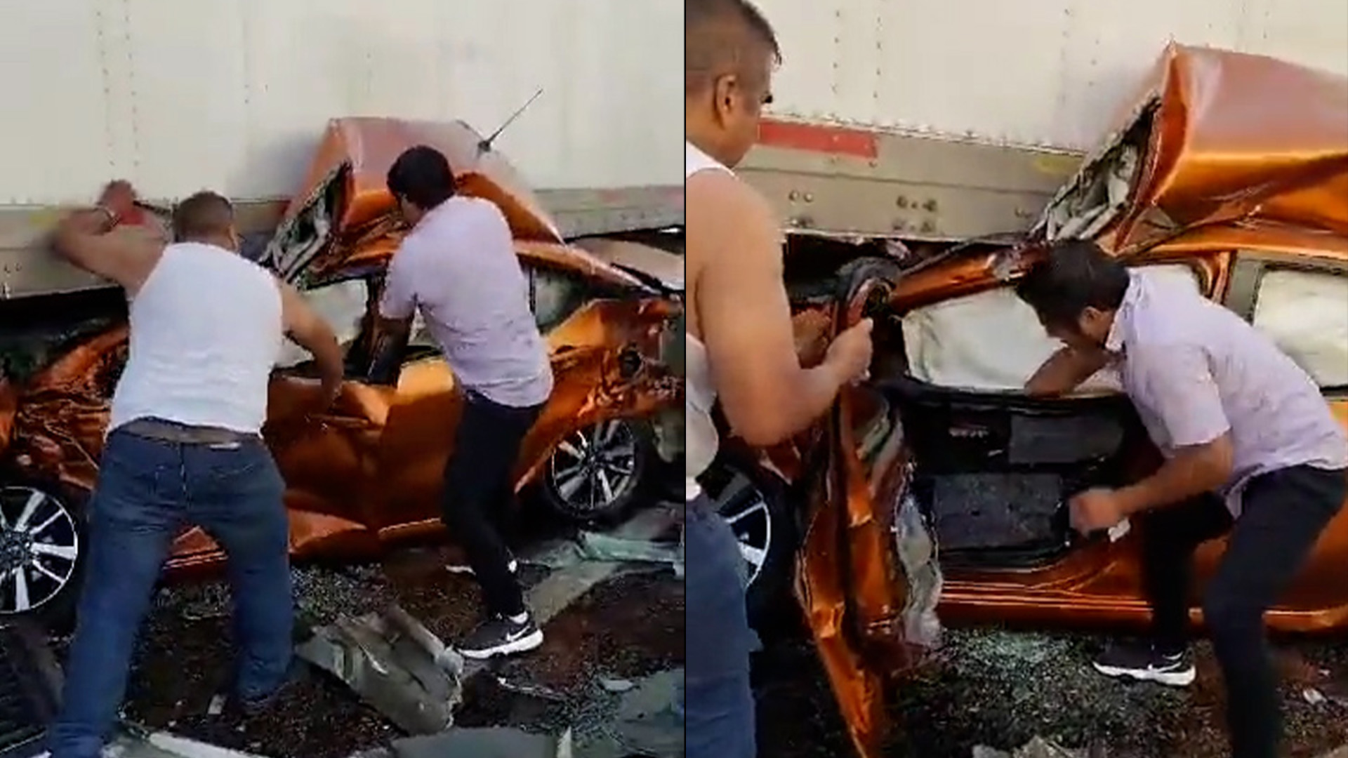 Hombre sale ileso de accidente contra tractomula en Villahermosa, Tabasco