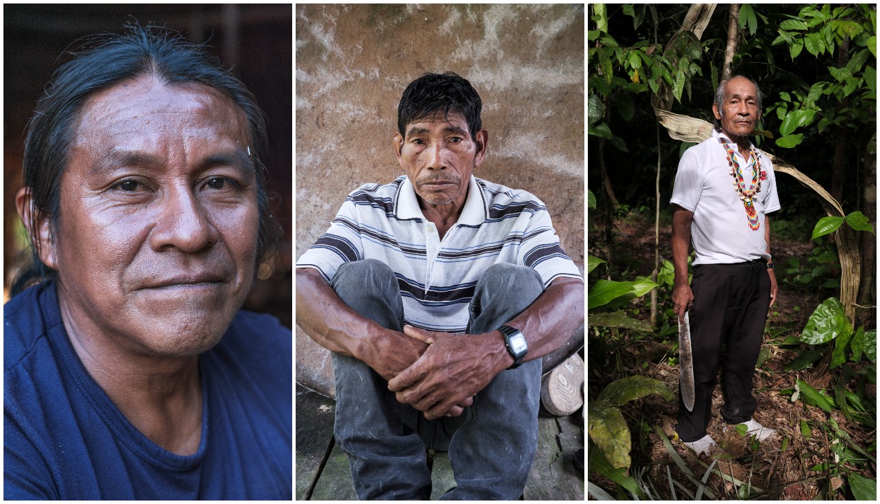 José Esteban Valencia, payé o sabedor tradicional de la etnia makuna del Pirá-Paraná; Horacio Manuel Ramos, médico tradicional tikuna de la comunidad de Arara; y Celestino Ramos Manuel, médico tradicional tikuna de la comunidad de Nazaret, Leticia.