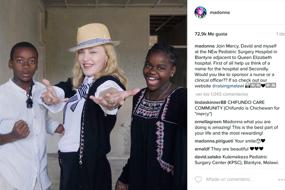 Madonna se reconcilia con Malaui, país donde adoptó a dos de sus hijos