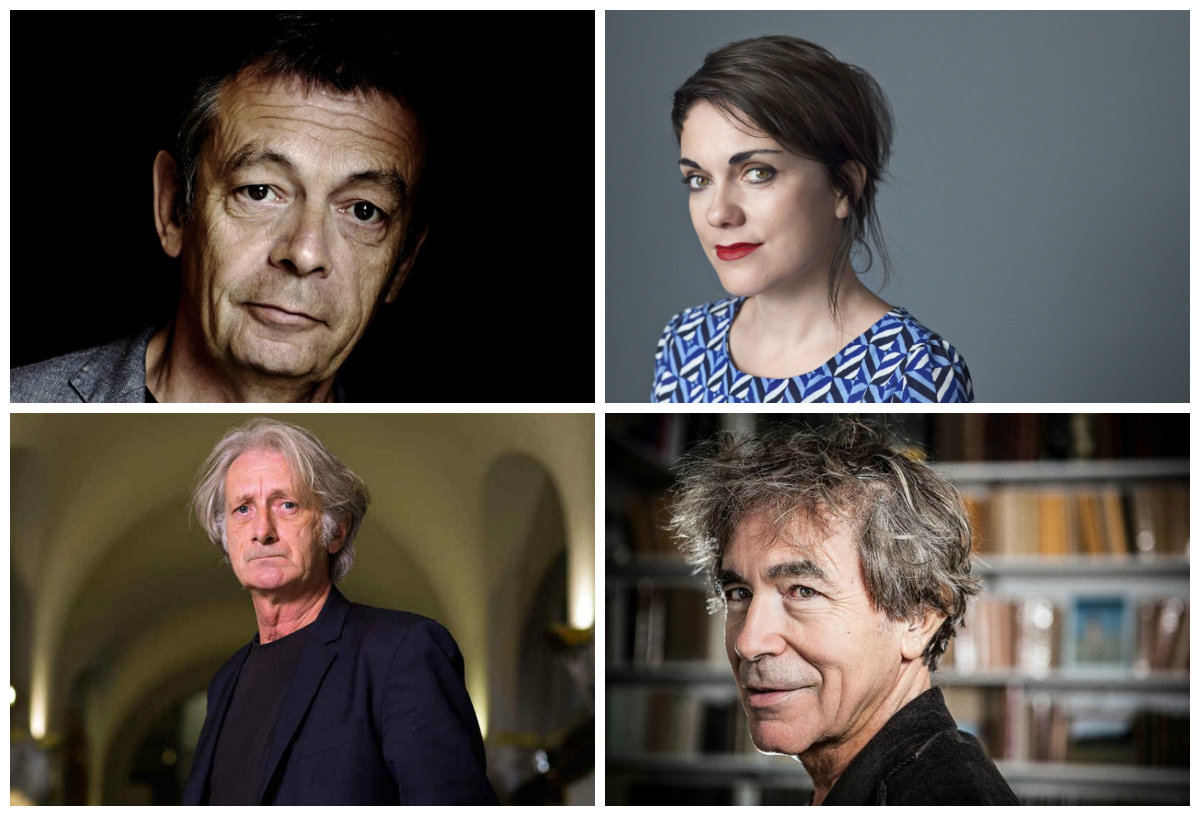 ?Izquierda: Pierre Lemaître y Patrick Deville. Derecha: Véronique Ovaldé y François Jullien. / Cortesía