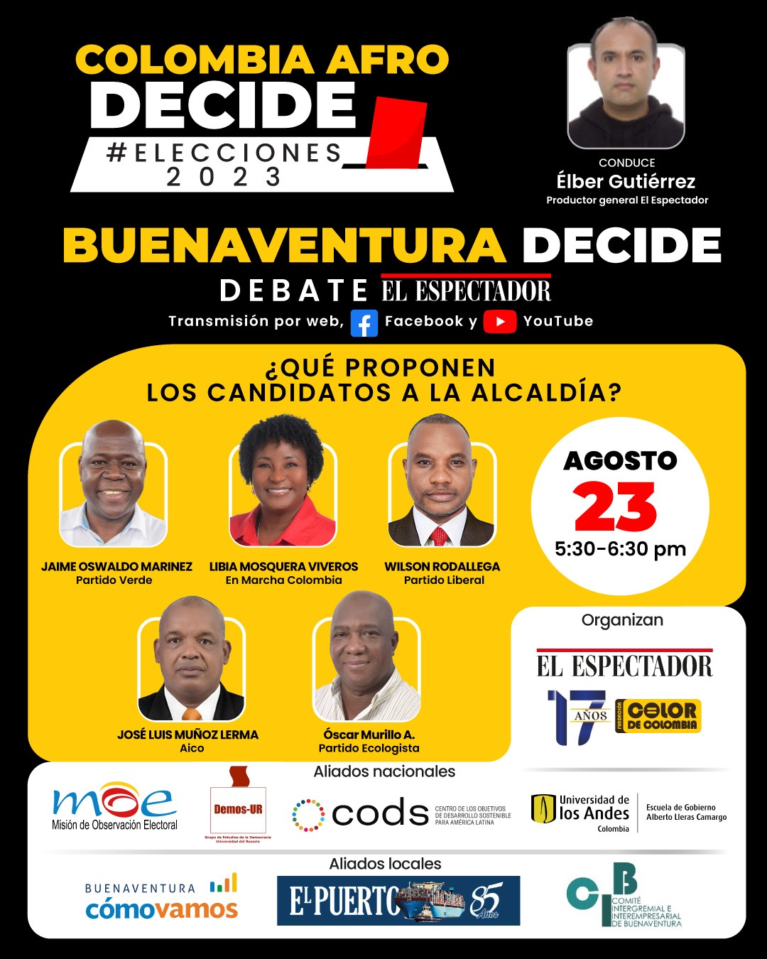 Colombia Afro Decide, debate con los candidatos a la Alcaldía de Buenaventura.