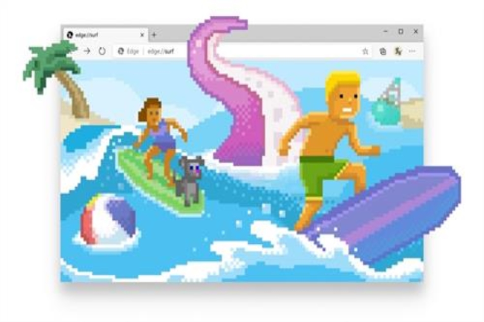 Edge lanza minijuego de surf: permite jugar sin conexión desde el navegador