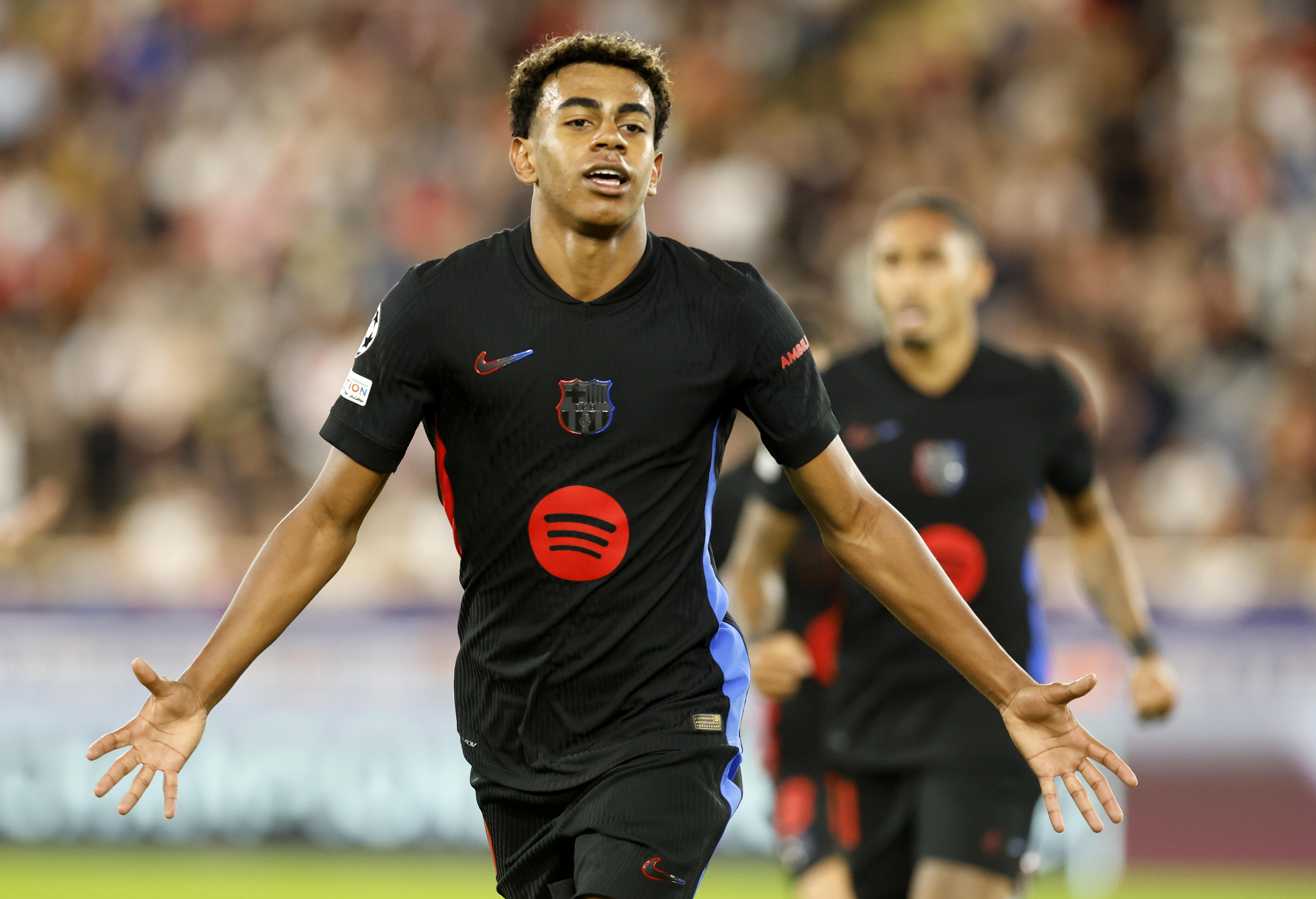 Vea el primer gol de Lamine Yamal en la Champions League