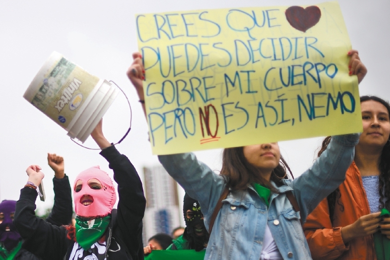 Manifestación de mujeres a favor del aborto.