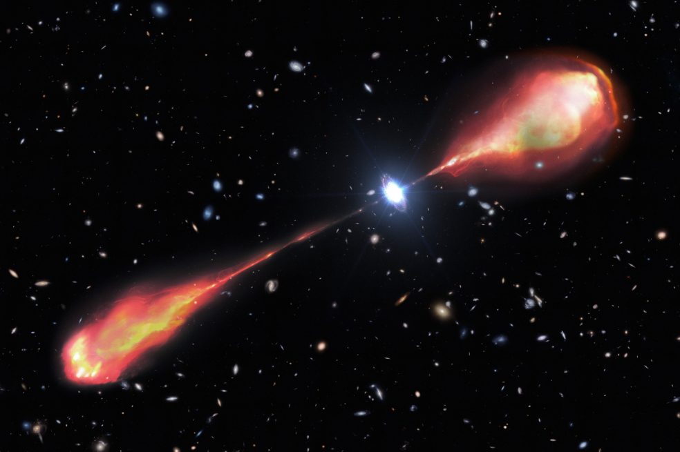 Descubren el mayor chorro de radio jamás visto en el universo primitivo