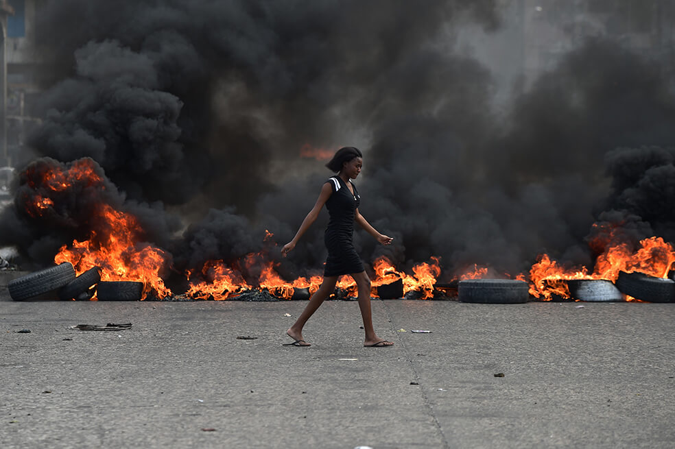 Las impresionantes imágenes de las protestas en Haití