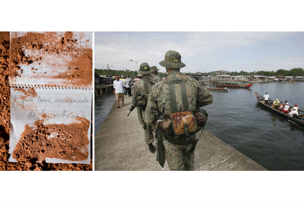 Los cuadernos de Javier tienen apuntes sobre el narcotráfico, sobre la construcción de submarinos para los carteles en el pueblo de Palma Real, sobre las embarcaciones con doble fondo para llevar cocaína, sobre los envíos que salen en la noche equipados de GPS, sobre los pescadores que hacen de “campaneros”, aquellos que dan alertas. Buena parte de este material vio la luz apenas dos semanas antes de su secuestro, cuando escribió sobre la droga oculta en playas ecuatorianas, el paso de lanchas rápidas que llegan en la noche a recoger los cargamentos y el rol de algunos habitantes de la frontera como informantes de los grupos irregulares.