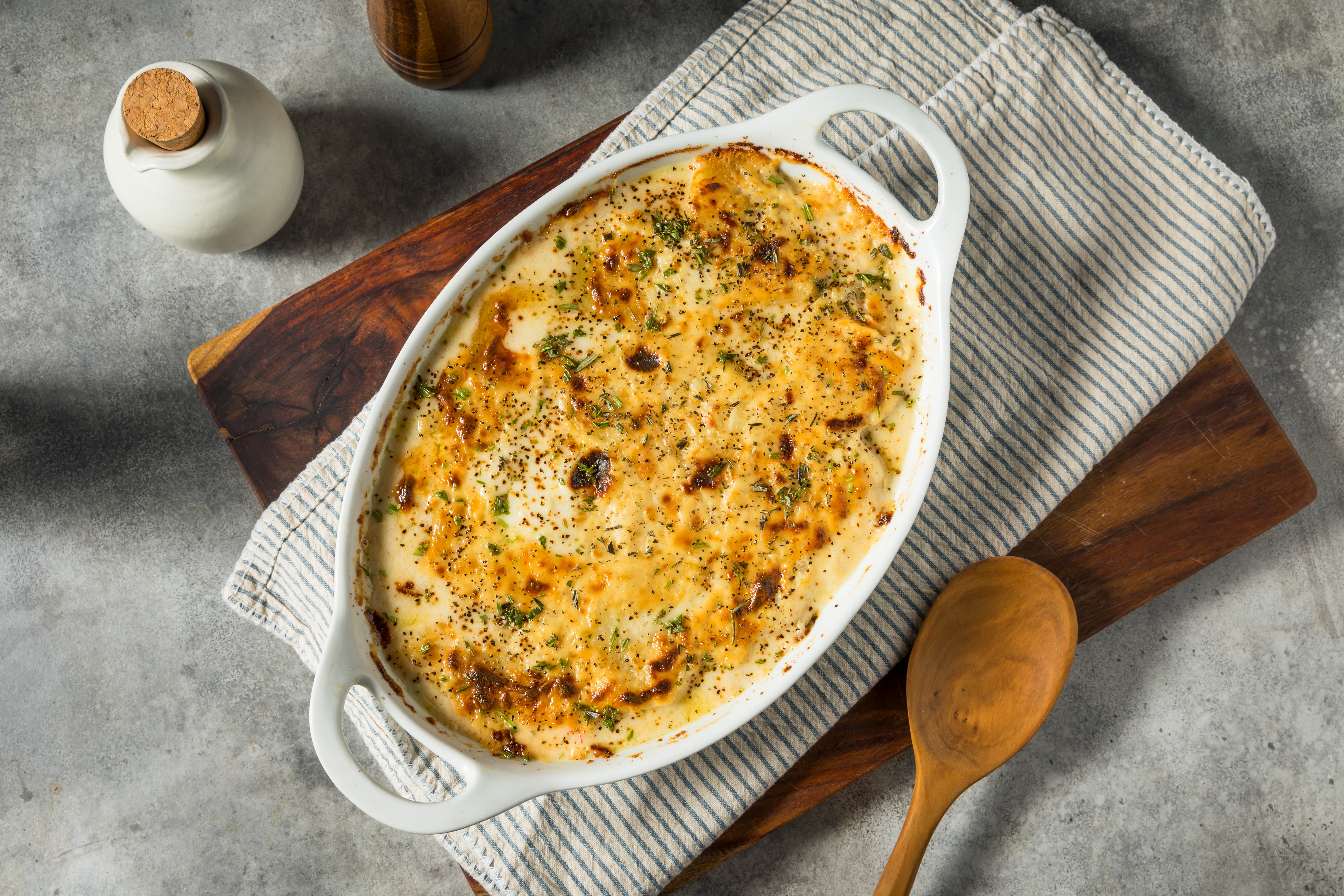 Pastel de papas con jamón y queso
