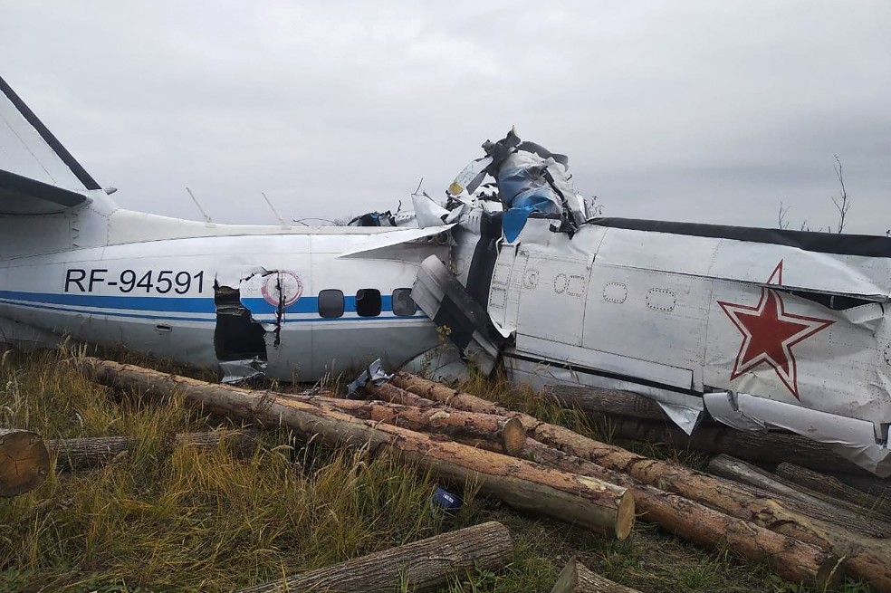 Imágenes del avión estrellado.