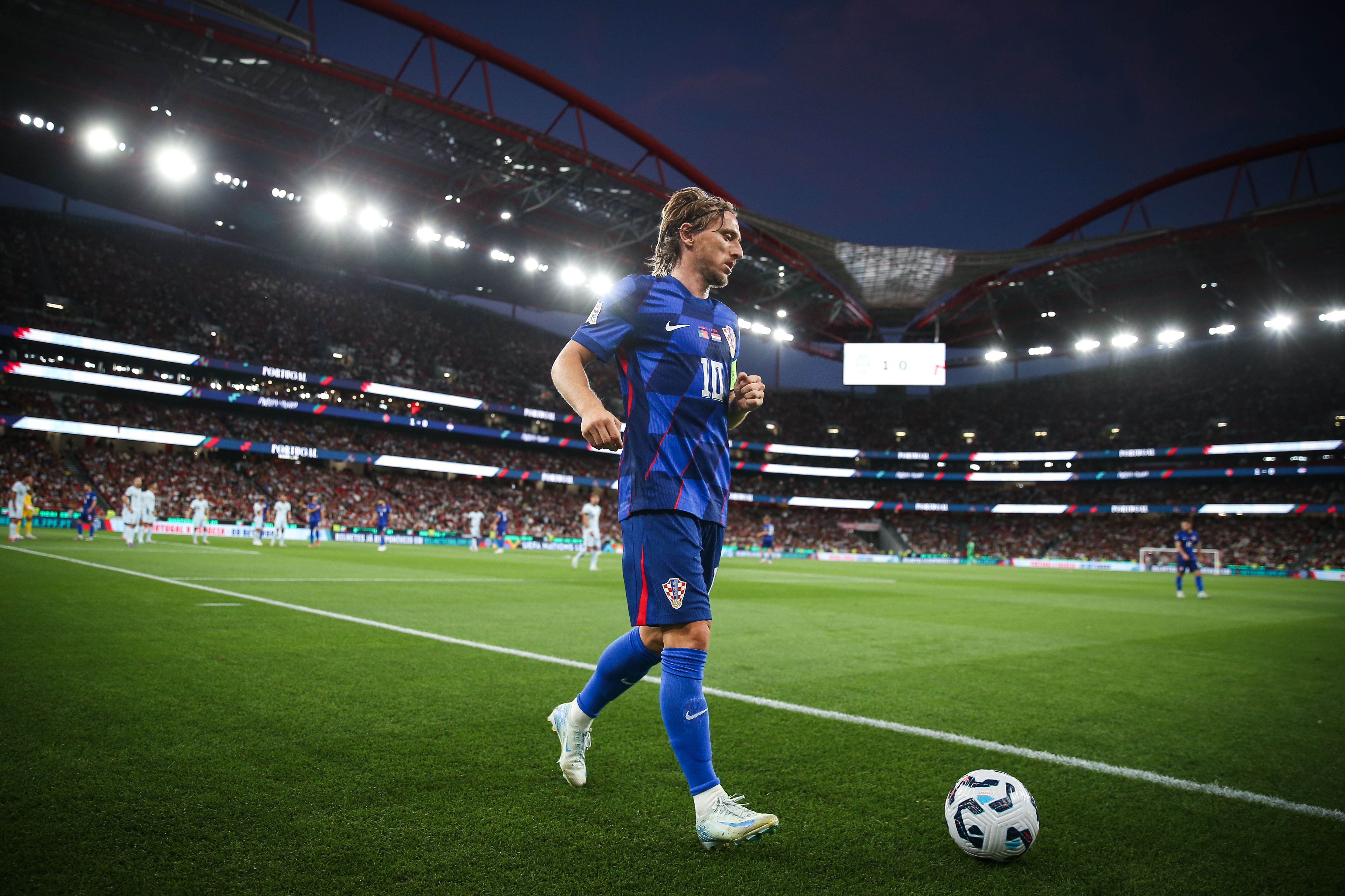 Lisbon (Portugal), 05/09/2024.- Luka Modric of Croatia in action during the UEFA Nations League group A soccer match between Portugal and Croatia, in Lisbon, Portugal, 05 September 2024. (Croacia, Lisboa) EFE/EPA/RODRIGO ANTUNES