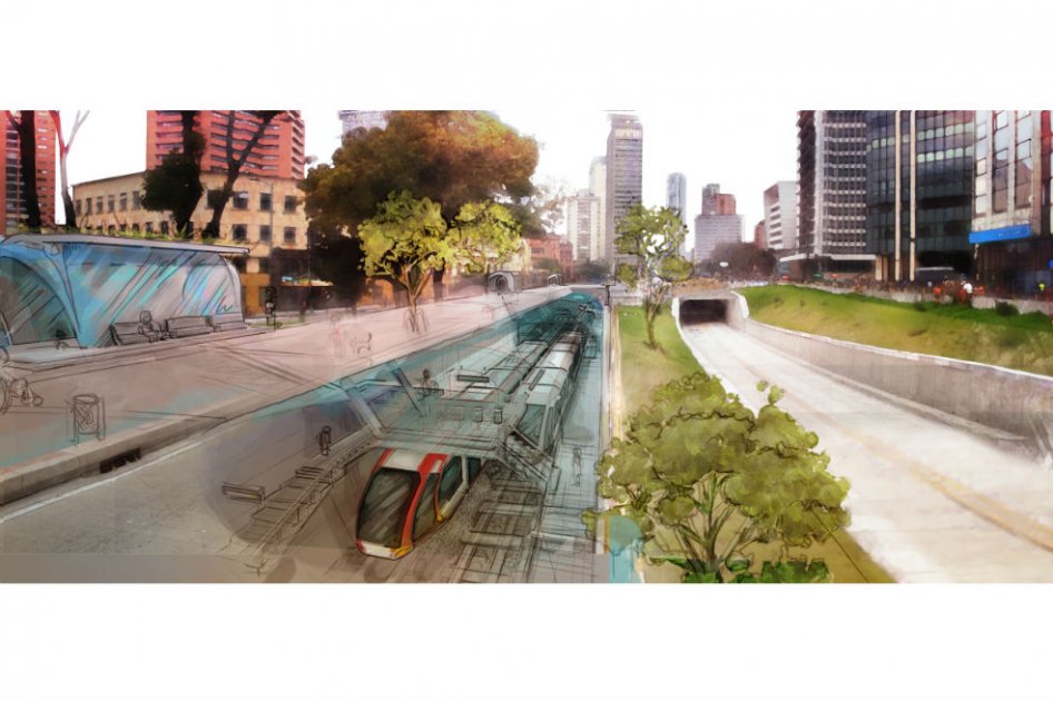 Así se vería el Metro de Bogotá en su paso por el Centro Internacional.