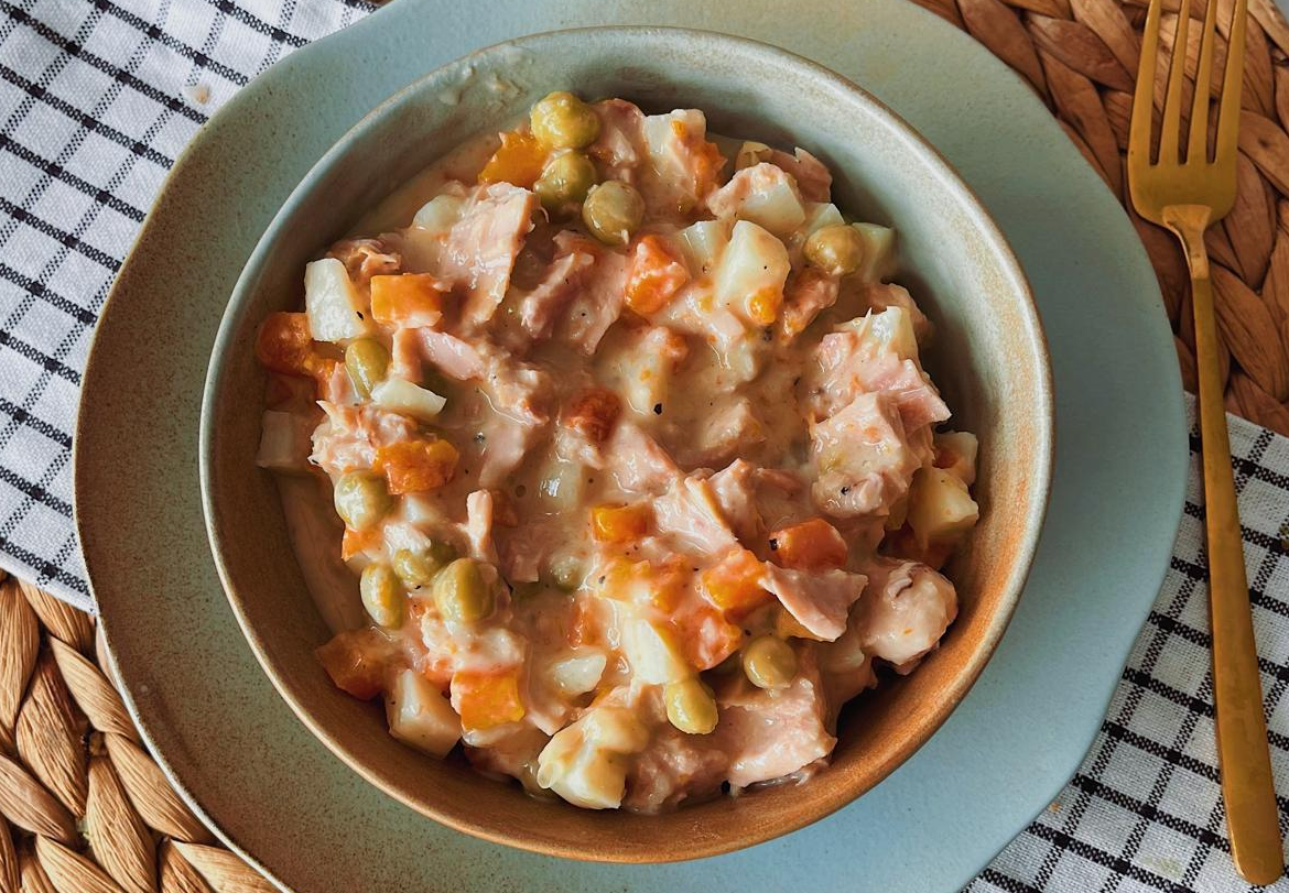 Receta para el almuerzo fácil y económica: ensalada de papa con atún