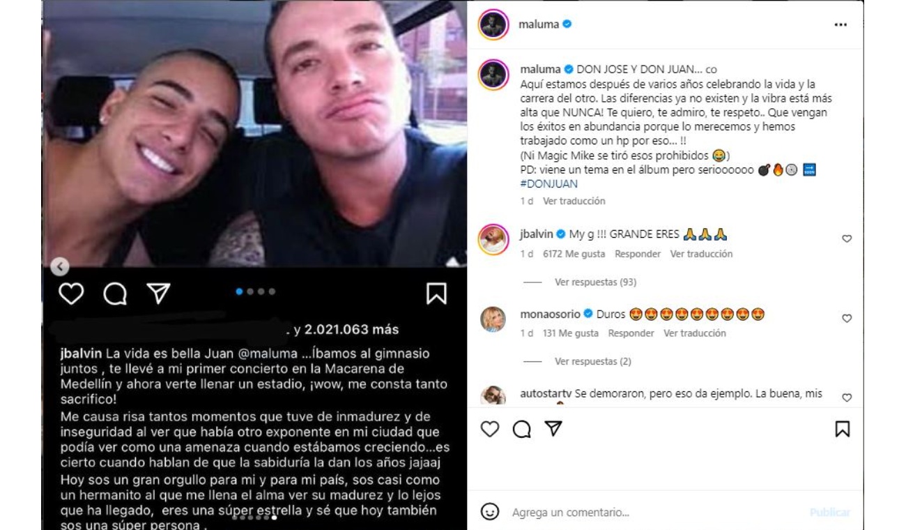 Maluma y J Balvin: la historia de su supuesta rivalidad y su actual amistad
