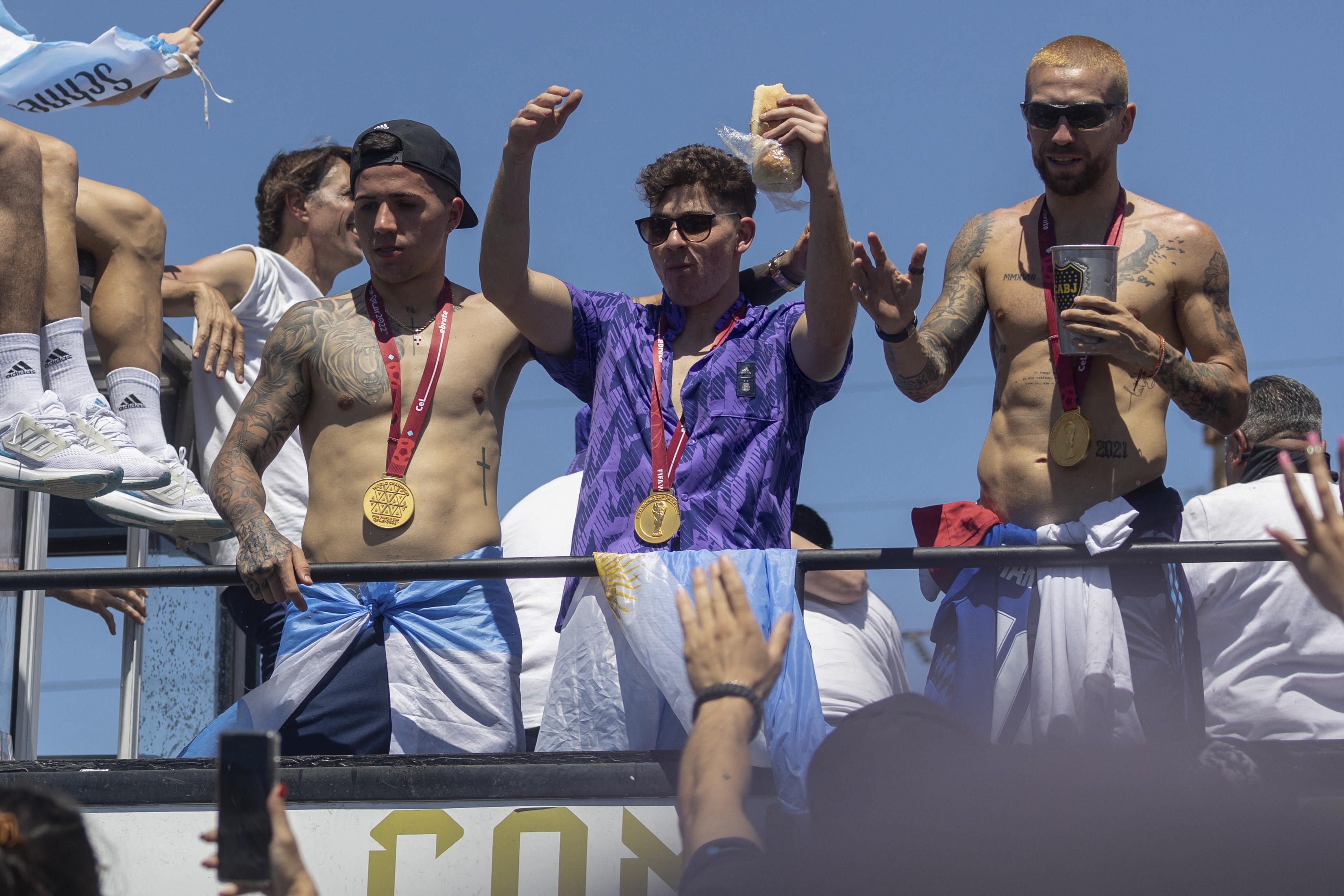 Celebración de Argentina por el título de la Copa del Mundo.