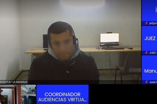 Alias Bebé durante la audiencia de imputación de cargos