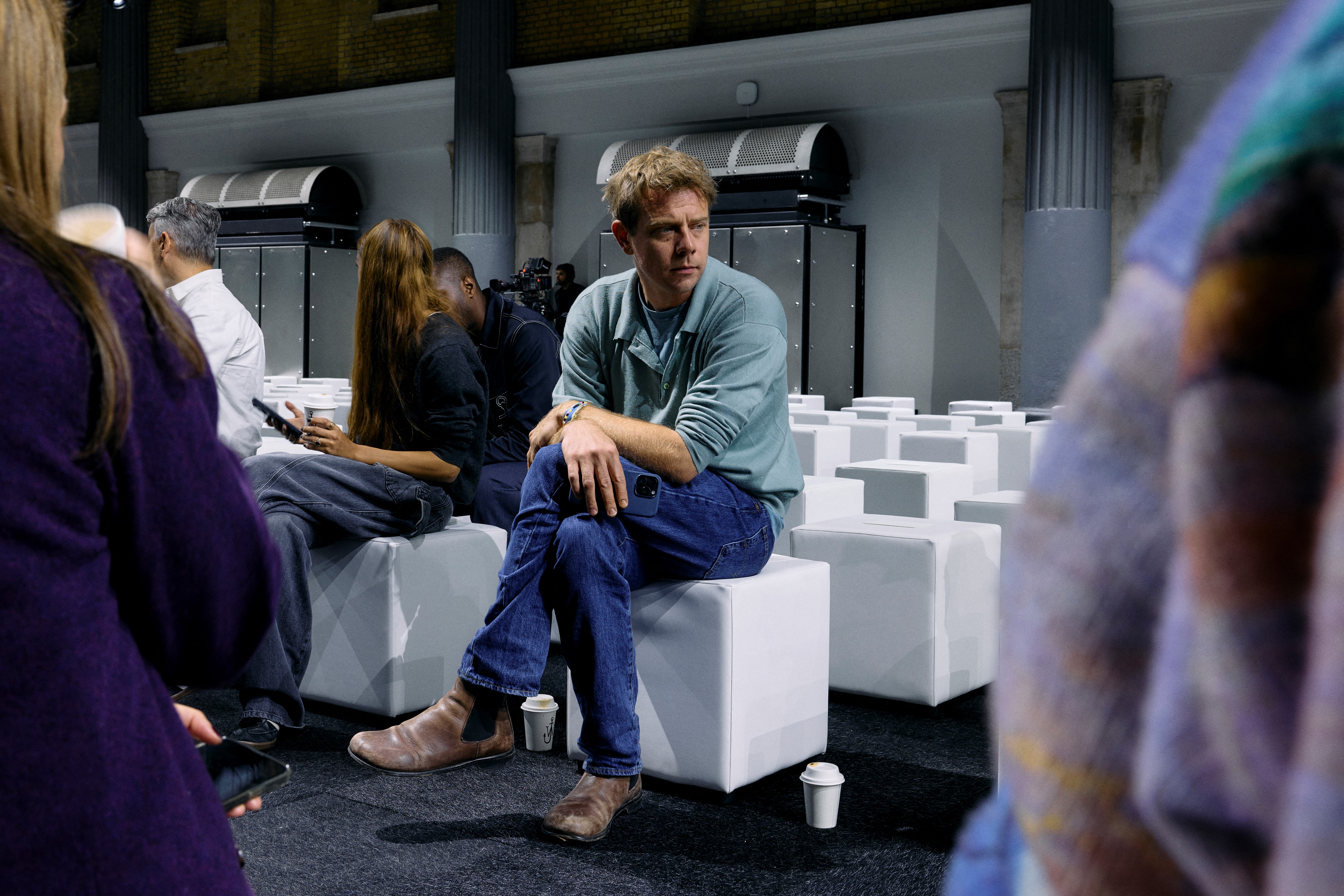 Fashion designer Jonathan Anderson attends a rehearsal ahead of the JW Anderson Spring/Summer 2025 fashion show during the London Fashion Week, in London, on September 15, 2024. (Photo by BENJAMIN CREMEL / AFP)