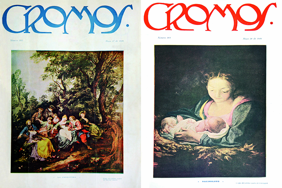 Los próceres y las señoritas de la alta sociedad en las portadas de Cromos