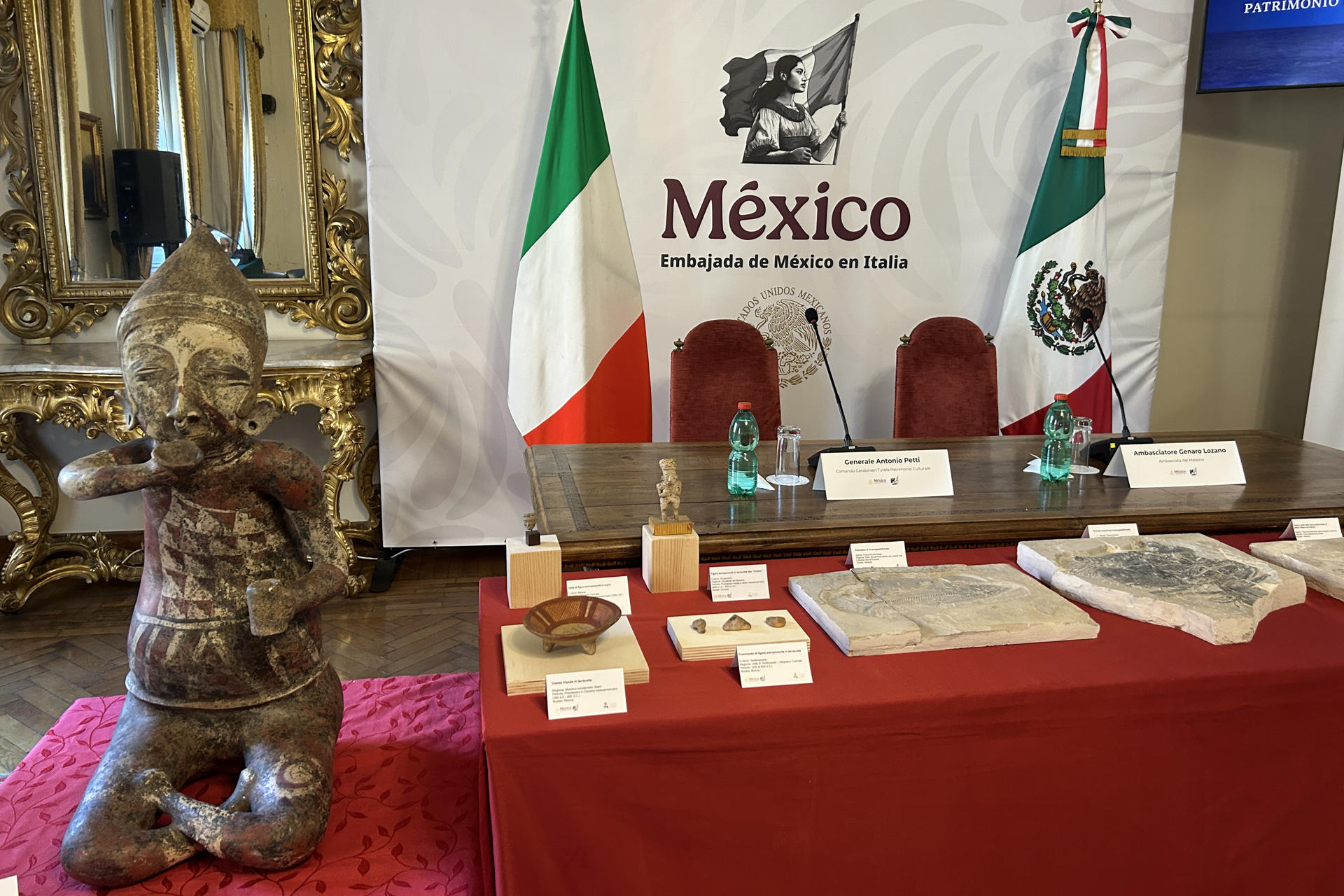 México recupera 27 piezas arqueológicas que Italia incautó al tráfico ilegal