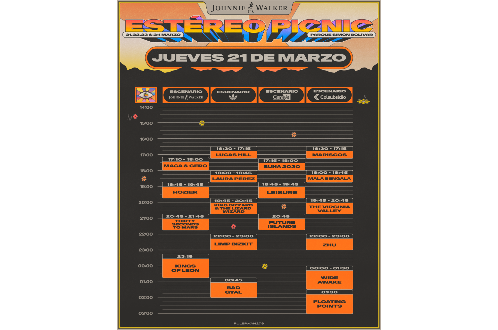 El cronograma para el jueves 21 de marzo.