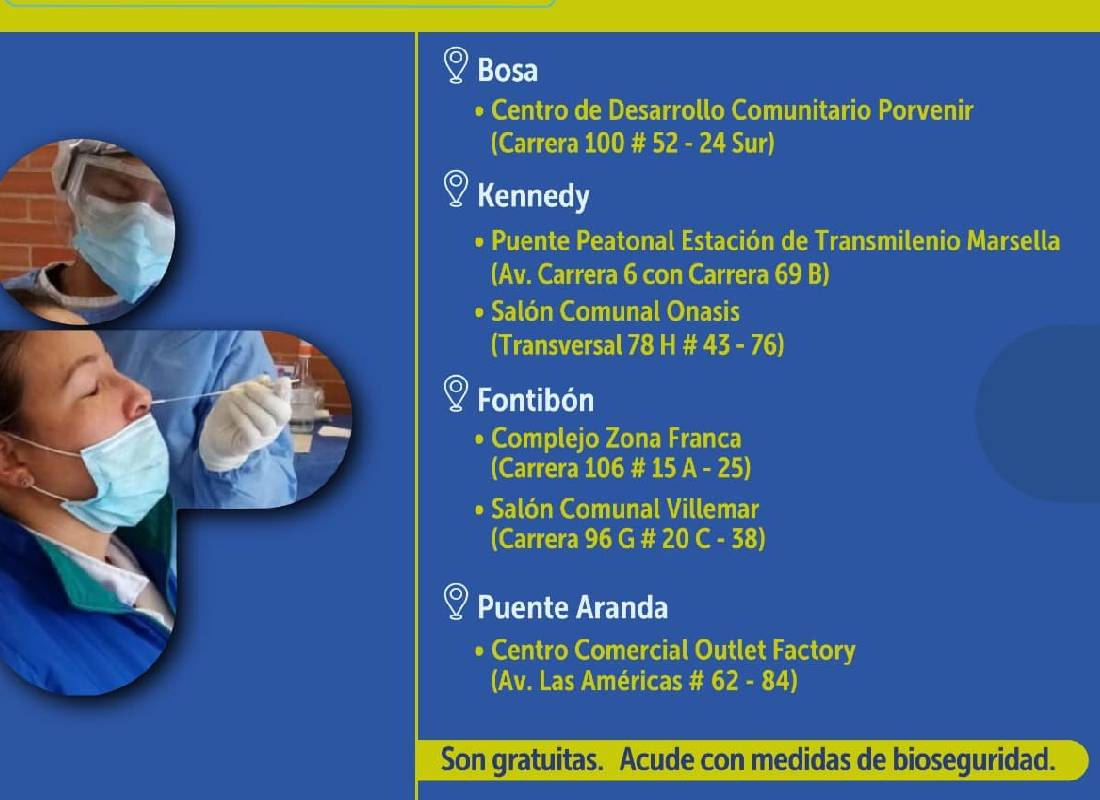 Pruebas Covid occidente de Bogotá.