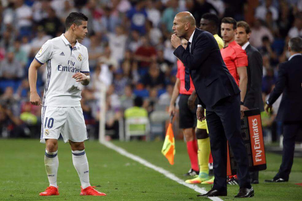 Zinedine Zidane: «Estamos contentos de ver a James aquí y va a contar como los demás»