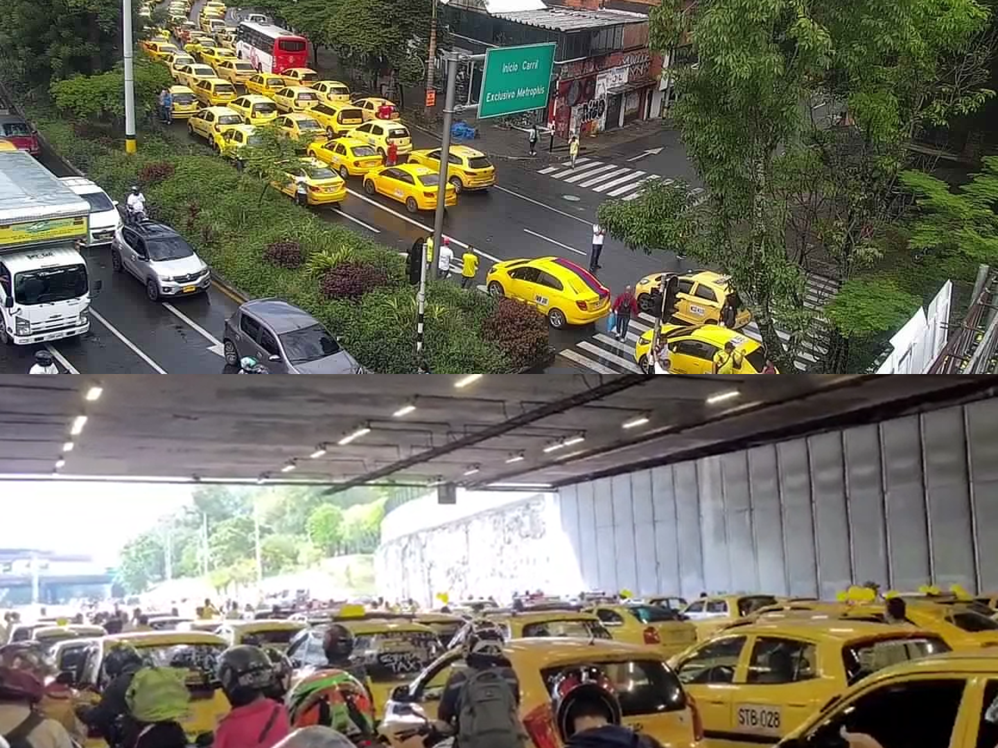 Protestas de taxistas fueron pacíficas, pero causaron afectaciones en Medellín