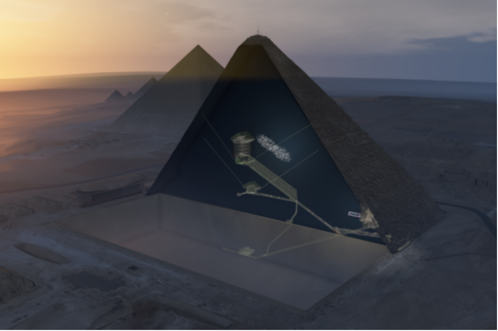 Descubren una cámara secreta en la pirámide más grande de Egipto